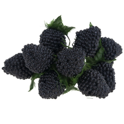 Hromada umělého ovoce, maliny, ostružiny, na vrcholku, dekorace pro rákos, 12 plodů