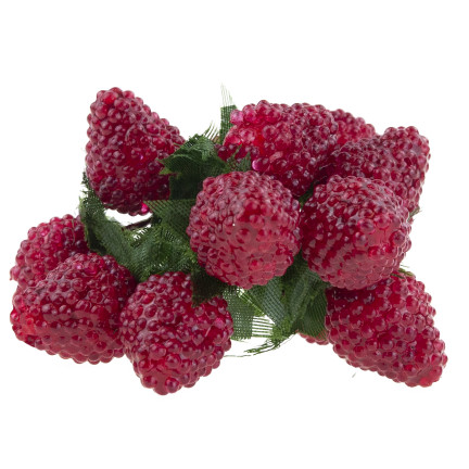 Hromada umělého ovoce, maliny, ostružiny, na vrcholku, dekorace pro rákos, 12 plodů