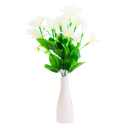 CV38046-1 Saffron Bouquet: 7 sprigs, leaves, grass, white, dense