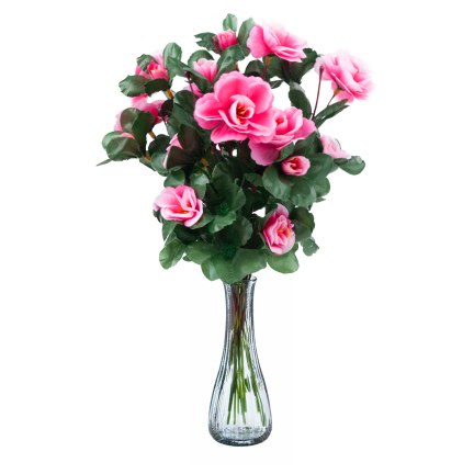 Bouquet of artificial azaleas, azaleas in a bouquet, artificial flowers, 7 stems