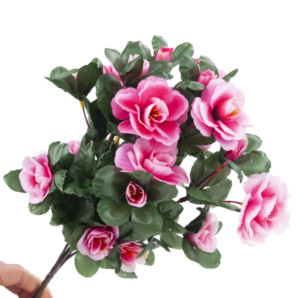 Bouquet of artificial azaleas, azaleas in a bouquet, artificial flowers, 7 stems