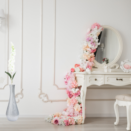 CV38306-1: White sprig of lily of the valley, long-stemmed, bouquet arrangement