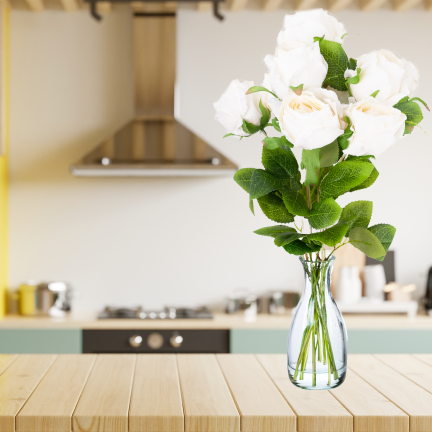 Bouquet of artificial roses, roses in a bouquet, realistic, 45 cm