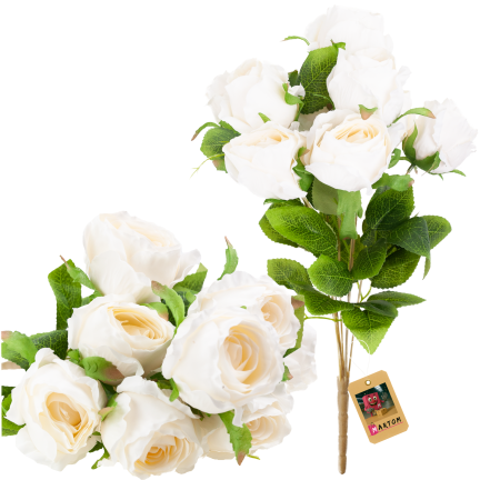 Bouquet of artificial roses, roses in a bouquet, realistic, 45 cm