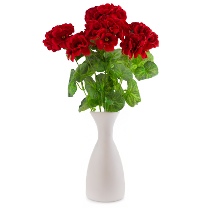 CV38950-2 Artificial Geranium Bouquet, 48 cm, 7 Stems, Realistic, Decorative