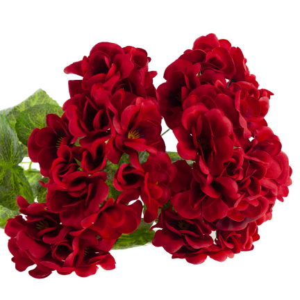 CV38950-2 Artificial Geranium Bouquet, 48 cm, 7 Stems, Realistic, Decorative