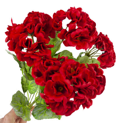 CV38950-2 Artificial Geranium Bouquet, 48 cm, 7 Stems, Realistic, Decorative