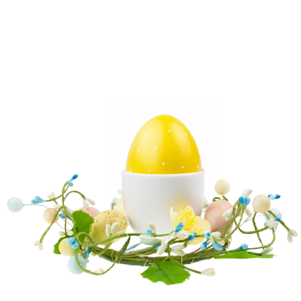 Decorative wreath, Easter decoration, with painted eggs, spring-themed, pastel colors, 23 cm