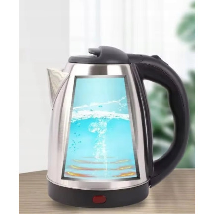 HH42 ELEKTRISCHER Wasserkocher kabellos 2 Edelstahl INOX 2000w groß silber