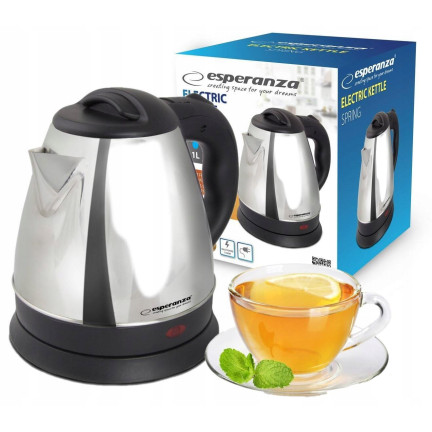 EKK116S ESPERANZA SCHNURLOSER ELEKTRISCHER WASSERKOCHER SPRING 1.0L SILBER