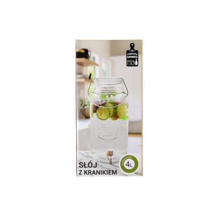 Jug with a spout, Lemonade jug with a dispenser, glass, 4 L