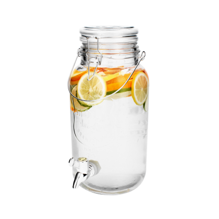 Jug with a spout, Lemonade jug with a dispenser, glass, 4 L