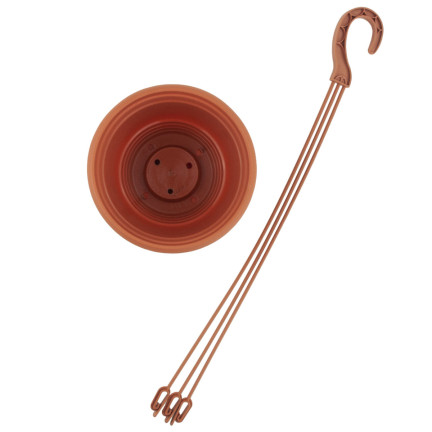 DAGW3-R624 HÄNGEPRODUKTIONSTEICH, 21 cm runder Balkontopf mit Haken 3.8L