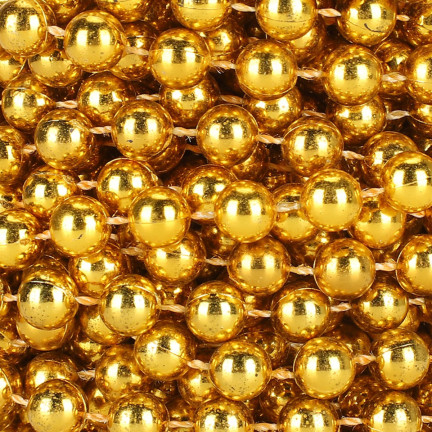 TG63190-2 WEIHNACHTSBAUMKETTE GOLDENE SCHILFPERLEN PERLENGIRLANDE SPULE 5M