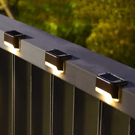 TG77660 SOLARLEUCHTEN 4 STÜCK. SOLAR LED GARTEN LICHTER FÜR TREPPEN TERRASSE ZAUN DÄMMERUNGSSENSOR