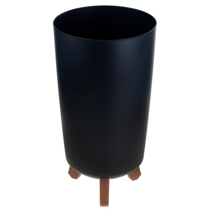 DGTL200-S433 tall anthracite planter with legs, round planter, tall planter with legs, anthracite flower stand, palm tree