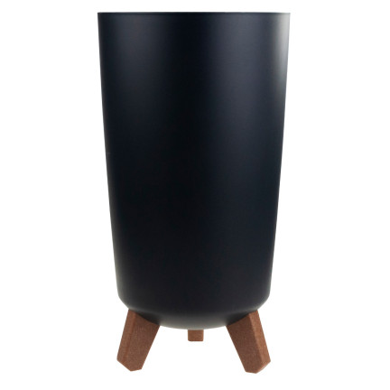 DGTL200-S433 tall anthracite planter with legs, round planter, tall planter with legs, anthracite flower stand, palm tree