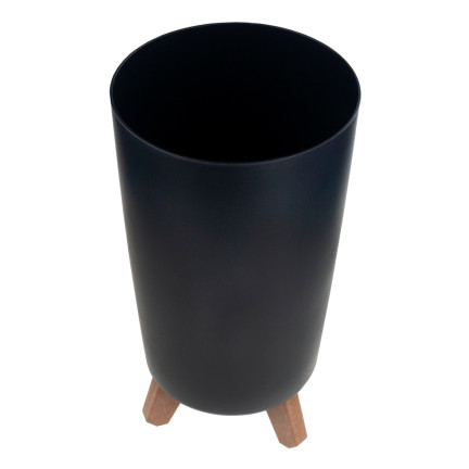 DGTL200-S433 tall anthracite planter with legs, round planter, tall planter with legs, anthracite flower stand, palm tree