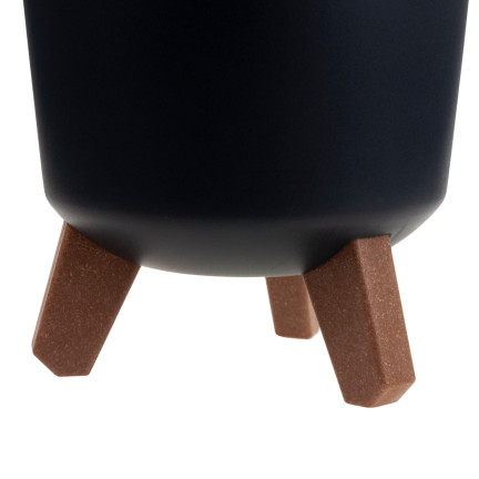 DGTL200-S433 tall anthracite planter with legs, round planter, tall planter with legs, anthracite flower stand, palm tree