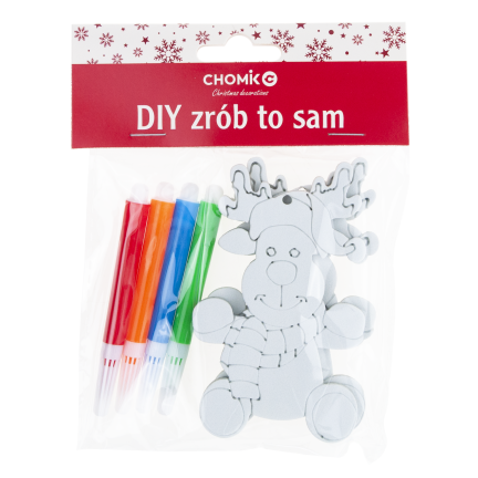 DIY7083 Set of Hanging Christmas Ornaments with 4 DIY Markers
