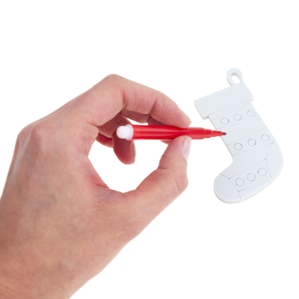 DIY7083 Set of Hanging Christmas Ornaments with 4 DIY Markers