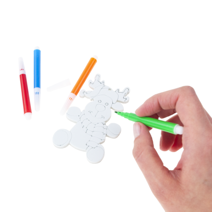 DIY7083 Set of Hanging Christmas Ornaments with 4 DIY Markers