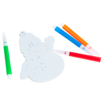 DIY7083 Set of Hanging Christmas Ornaments with 4 DIY Markers