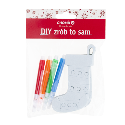 DIY7083 Set of Hanging Christmas Ornaments with 4 DIY Markers