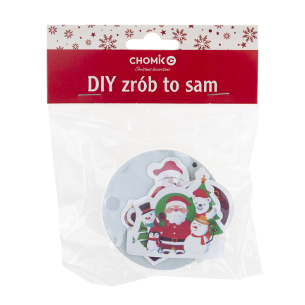 DIY7090 Set of Hanging Christmas Decorations with DIY Stickers