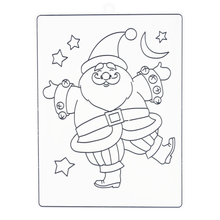 DIY7137 Paint-by-number stained glass kit with 6 paints – Santa Claus coloring book