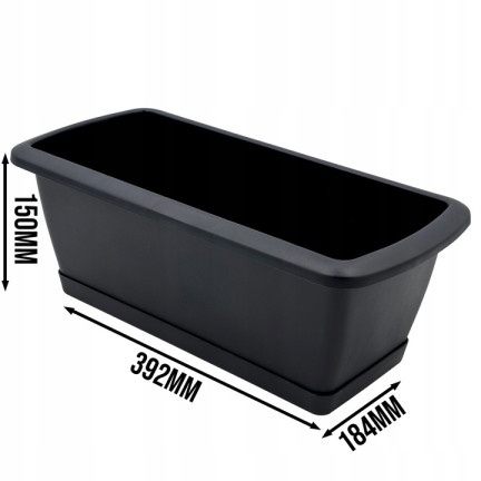 ISE400P-S433 Balcony Planter Box with Stand, Anthracite, 17 L