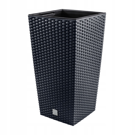 DRTS170-S433 Outdoor Rattan Planter, Anthracite, with Insert, Tall
