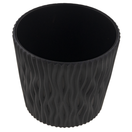 DSR220-S433 Decorative openwork planter, 22.5 cm, Sandy Anthracite, with 5-liter insert