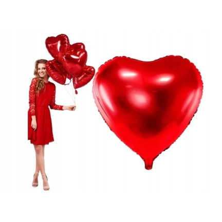 TG66235-2 FOLIE HERZ ROT HELIUMBALLON