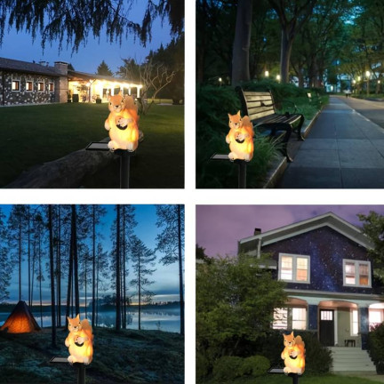 TG71282 SOLÁRNÍ VEVERKA LAMPA POHÁNĚNÁ ZAHRADNÍM SVĚTLEM VEDLA SOUMRAK SENZOR SOLÁRNÍ