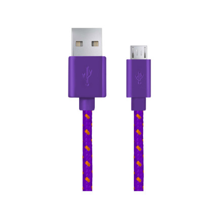 EB175VY ESPERANZA MICRO USB 2.0 A-B M/M 1,0M OPLETENÝ KABEL FIALOVÝ
