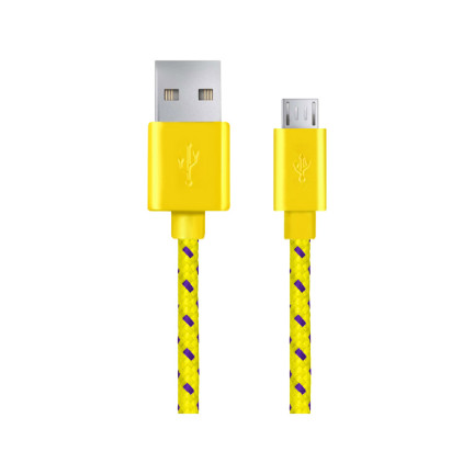 EB175YK ESPERANZA MICRO USB 2.0 A-B M/M 1,0M OPLETENÝ KABEL ŽLUTÝ