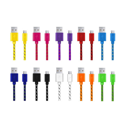 EB181B ESPERANZA MICRO USB 2.0 A-B M/M 2,0M OPLETENÝ MODRÝ KABEL