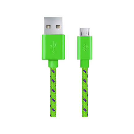EB181G ESPERANZA MICRO USB 2.0 A-B M/M 2,0M OPLETENÝ ZELENÝ KABEL