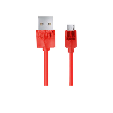 EB184R ESPERANZA MICRO USB 2.0 A-B M/M KABEL 1,0M ČERVENÝ TRANSPARENTNÍ