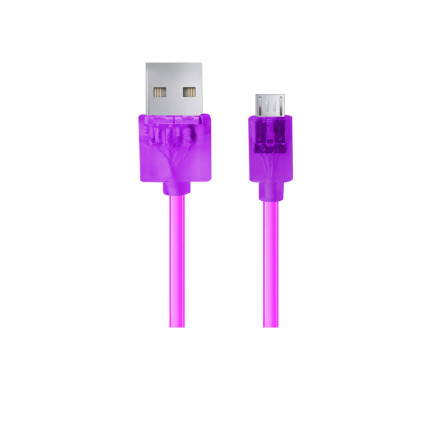 EB184V ESPERANZA MICRO USB 2.0 KABEL A-B M/M 1,0M FIALOVÝ TRANSPARENTNÍ