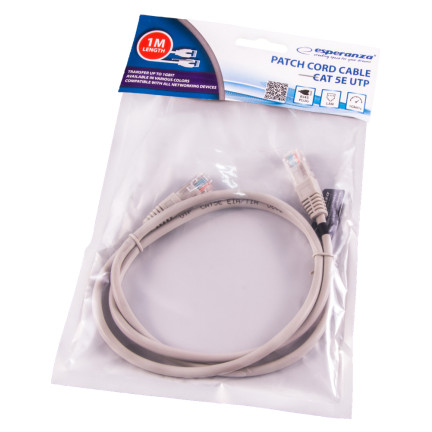 EB273E UTP CAT 5E PATCHCORD 1M ŠEDÝ