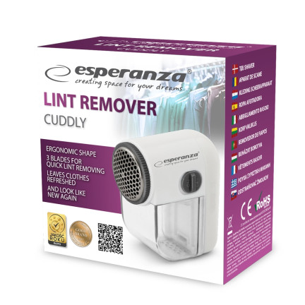 ECS003E ESPERANZA CLOTHES SHAVER KUSCHELIG WEISS UND GRAU