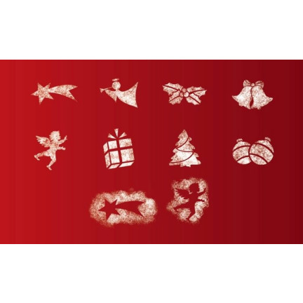 PP80 Šablony pro umělý sníh 10ks Vánoce