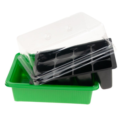 TG64403 Mini Greenhouse for Germination and Seedling Growth, 12 Compartments (4x4 cm)