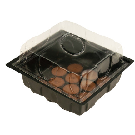 EDA8549 MINI-GEWÄCHSHAUS-KEIMUNGSSET + 12 TORFSCHEIBEN