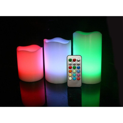 OO68 FERNBEDIENUNG LED KERZEN 3ER SET RGB