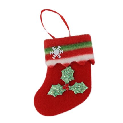 WAD7916 Weihnachtsmann-Socke BUNCH aus Filz Kugeln-Anhänger