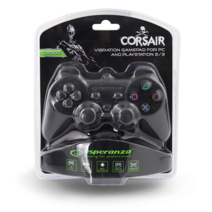 EG106 Pad controller USB gamepad PC analogové vibrace ESPERANZA