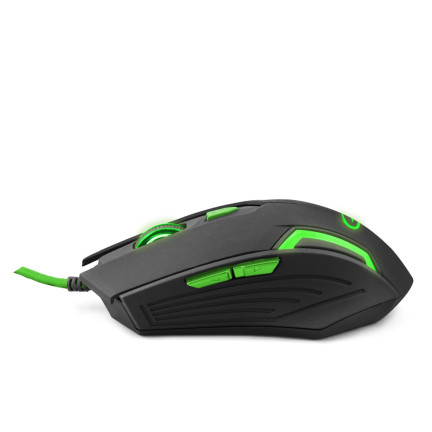 EGM205G HERNÍ MYŠ DRÁTOVÁ 6D USB GREEN FIGHTER ESPERANZA HERNÍ MYŠ
